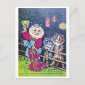 Katten uit Japan - Louis Wain Feestdagenkaart (Voorkant)