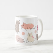 Katten uitdrukkingen gedrukte mok (Voorkant rechts)