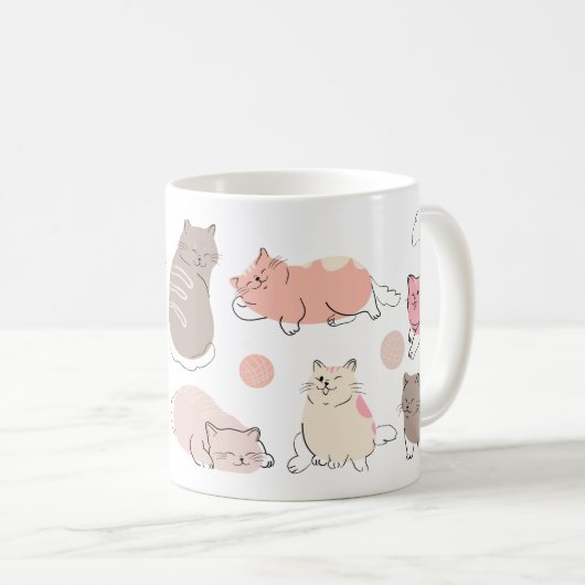 Katten uitdrukkingen gedrukte mok (Voorkant rechts)