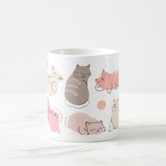 Katten uitdrukkingen gedrukte mok (Center)