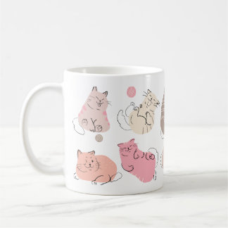 Katten uitdrukkingen gedrukte mok