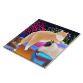 Katten uitlekken op de schone wasberg tegeltje (Zijkant)