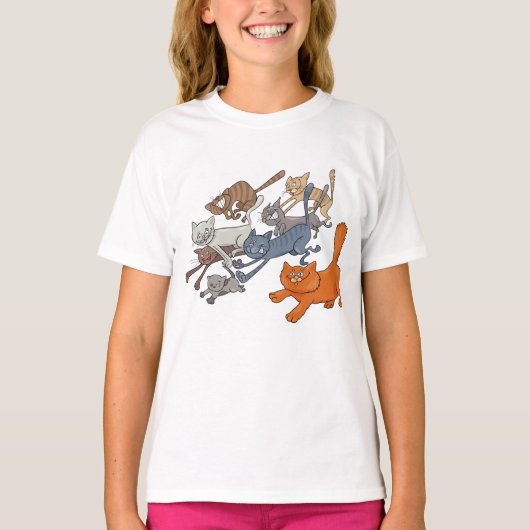 Katten uitvoeren t-shirt (Voorkant)