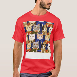 Katten uniformen kostuums grappige illustratie pat t-shirt