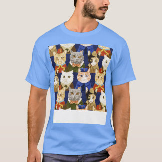 Katten uniformen kostuums grappige illustratie pat t-shirt