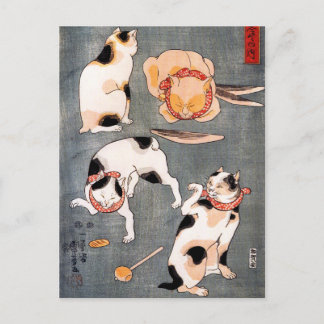 Katten, Utagawa Kuniyoshi Briefkaart