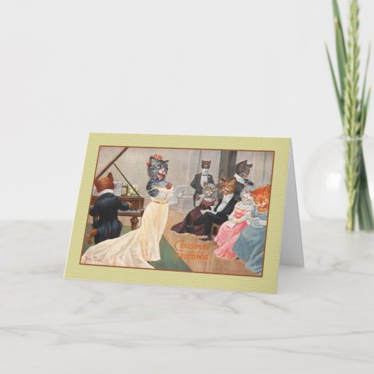  Katten Vakantie Groet Kaart, Arthur Thiele Feestdagen Kaart (Voorkant)