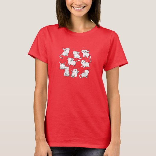 Katten Valentijnsdag T-shirt (Voorkant)