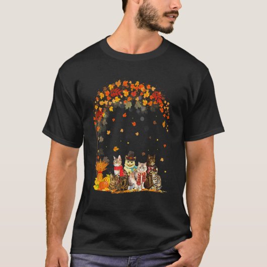 Katten vallen herfst blad boom  Kat T-shirt (Voorkant)