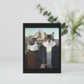 Katten van Amerikaanse Gothische briefkaart (Staand voorkant)