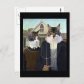 Katten van Amerikaanse Gothische briefkaart (Voorkant / Achterkant)