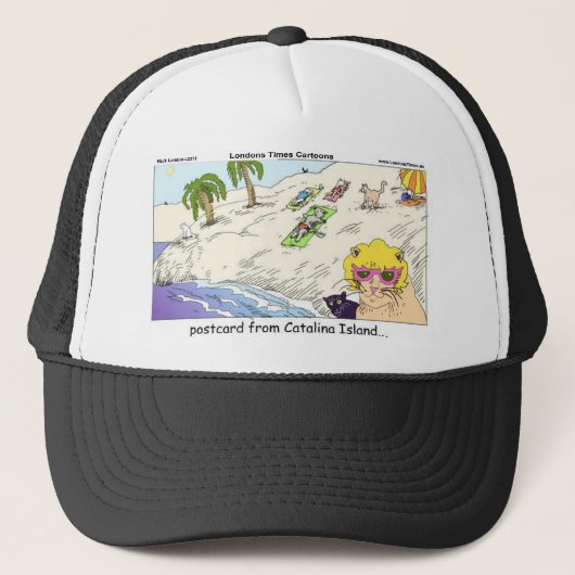 Katten van Catalina-eiland Grappige Cadeau Kaarten Trucker Pet (Voorkant)