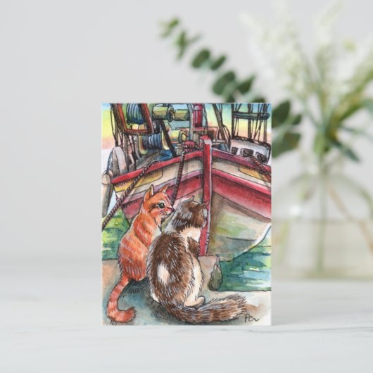 Katten van de Dock Briefkaart (Staand voorkant)