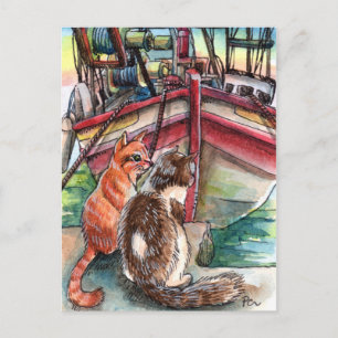 Katten van de Dock Briefkaart