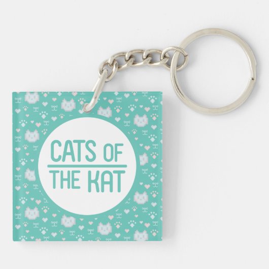 Katten van de Kat Acrylische Sleutelhanger (Achterkant)