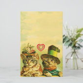 KATTEN VAN DE OUDE FASHION-VALENTIJNSDAG MET HART BRIEFPAPIER (Staand voorkant)