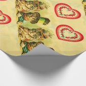 KATTEN VAN DE OUDE FASHION-VALENTIJNSDAG MET HARTS CADEAUPAPIER (Hoek)