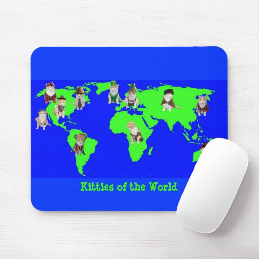 Katten van de wereld muismat (Met muis)