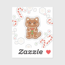 Katten van gemberkoek — Mooie Kerstkoek Kat Sticker