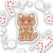 Katten van gemberkoek — Mooie Kerstkoek Kat  Sticker (Voorkant)