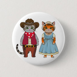 Katten van het Wilde Westen, western Ronde Button 5,7 Cm