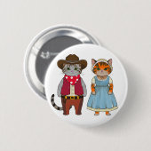 Katten van het Wilde Westen, western Ronde Button 5,7 Cm (Voorkant /achterkant)