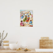 Katten van Holiday Time, Louis Wain Poster (Keuken)