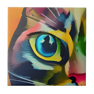 Katten van kleurrijke katten tegeltje