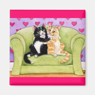 Katten van liefhebbende schattige magneet