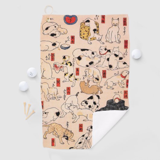 Katten van Utagawa Kuniyoshi Golfhanddoek (Insitu)