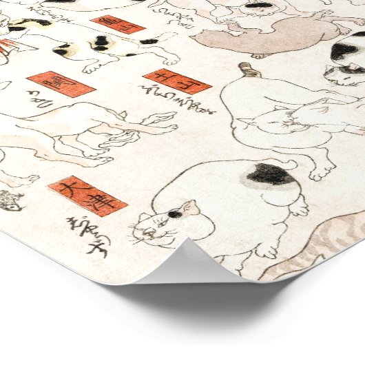 Katten van Utagawa Kuniyoshi Poster (Hoek)