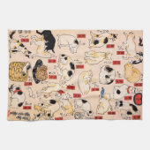 Katten van Utagawa Kuniyoshi Theedoek (Horizontaal)