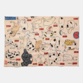 Katten van Utagawa Kuniyoshi Theedoek (Horizontaal)
