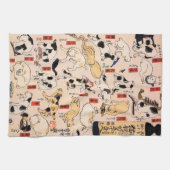 Katten van Utagawa Kuniyoshi Theedoek (Horizontaal)