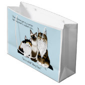 Katten Veel poten Grappig Blauw Groot Cadeauzakje (Voorkant Gekanteld)