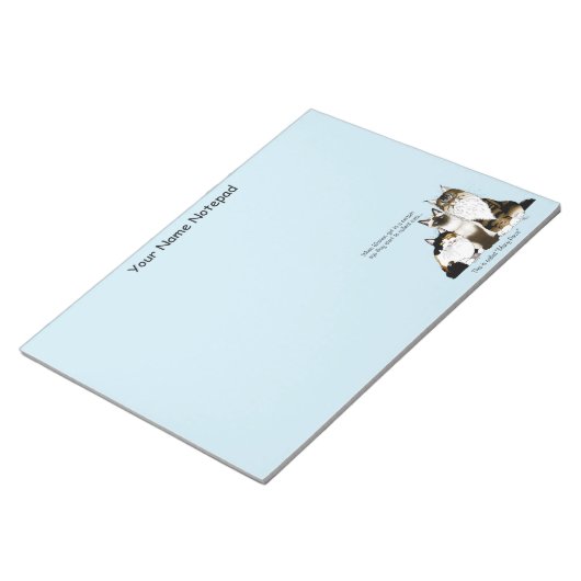 Katten veel poten grappig blauw notitieblok (Schuin)