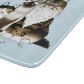 Katten veel poten grappig blauw snijplank (Hoek)