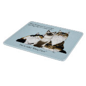 Katten veel poten grappig blauw snijplank (Hoek)