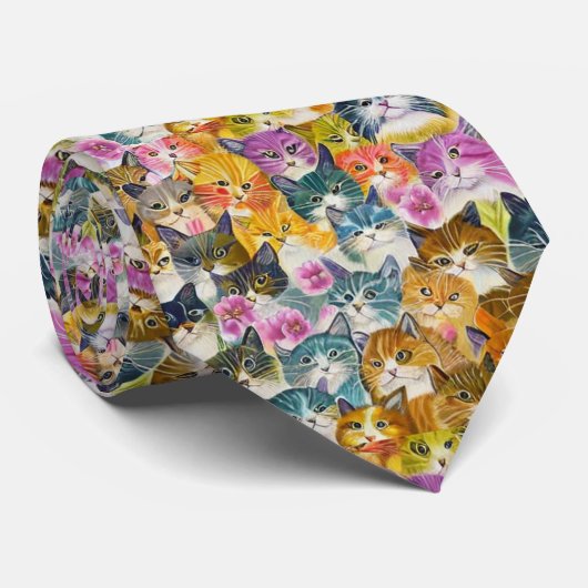 Katten Veel & veel Katten Stropdas (Opgerold)
