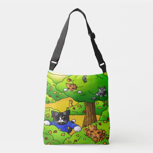 Katten verbergen en zoeken crossbody tas (Voorkant)
