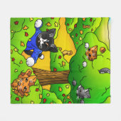 Katten verbergen en zoeken fleece deken (Voorkant (Horizontaal))