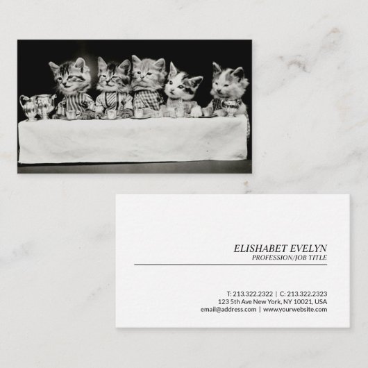 Katten Verdrukte  thee Visitekaartje (Voorkant / Achterkant)