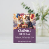 Katten Verjaardag Uitnodiging Briefkaart (Staand voorkant)