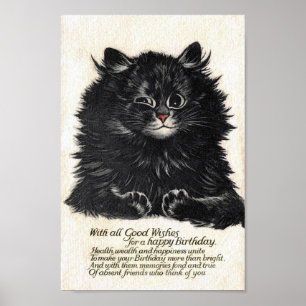 Katten Verjaardagskaart, Louis Wain Poster