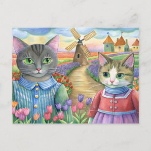 Katten verkleed in Nederland Feestdagenkaart
