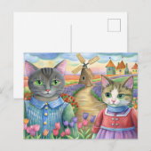 Katten verkleed in Nederland Feestdagenkaart (Voorkant / Achterkant)