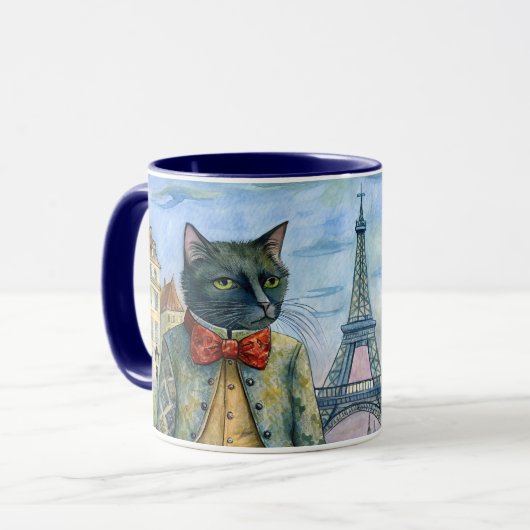 Katten verkleed in Parijs Mok (Voorkant links)