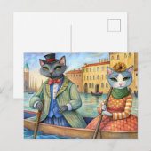 Katten verkleed in Venetië, Italië Feestdagenkaart (Voorkant / Achterkant)