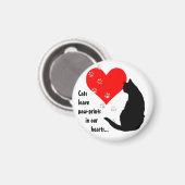 Katten verlaten Paw-Prints in ons hart Magneet (Voorkant / Achterkant)