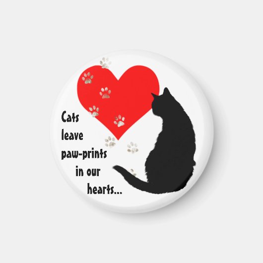 Katten verlaten Paw-Prints in ons hart Magneet (Voorkant)